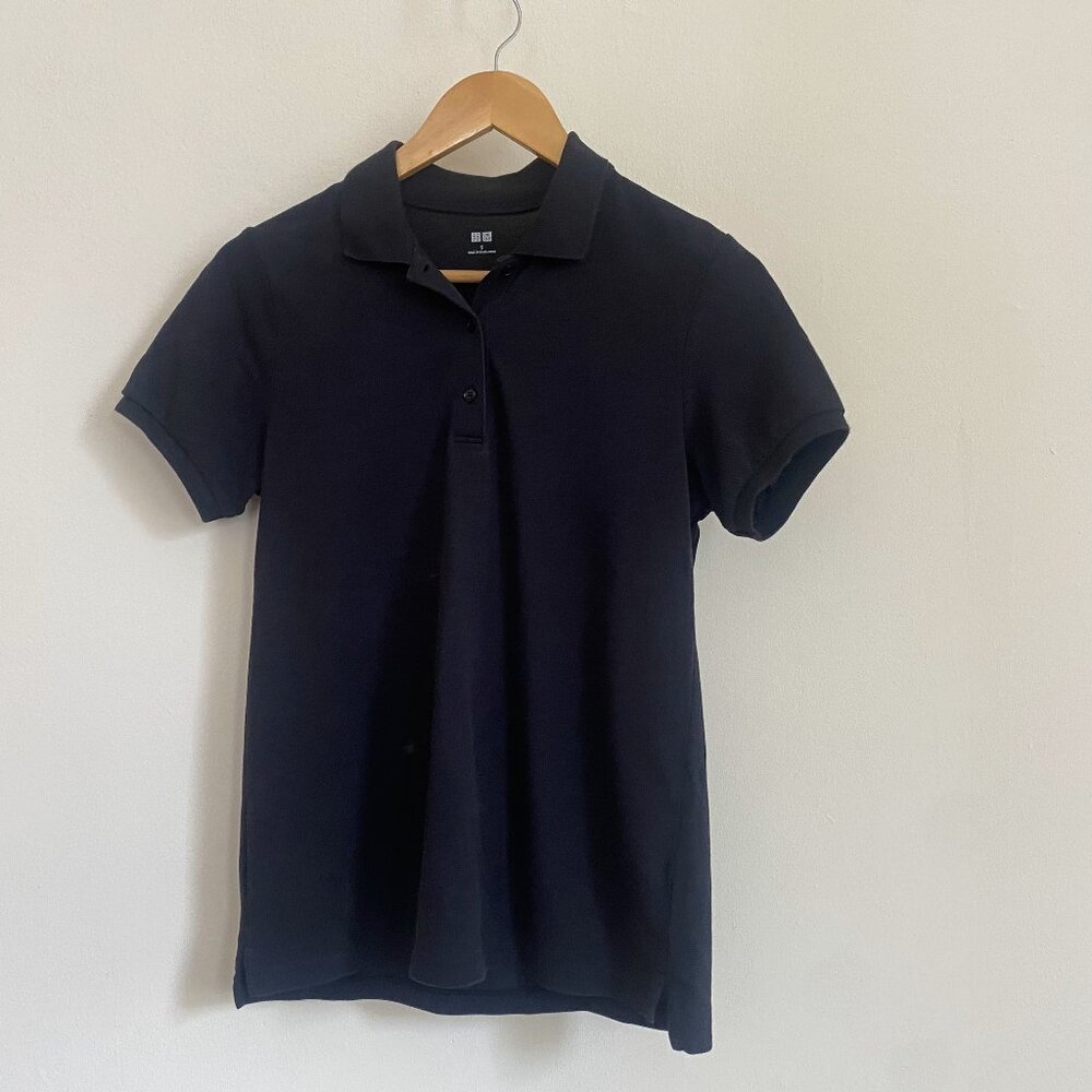 2 Pack Cotton Polo - Navy (Old Navy) and Black (Uniqlo) - Size S (Small)